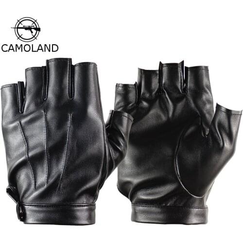 2018 New Men Women Half Finger Gloves Faux Leather gym Weight Lifting Sports Mittens Fingerless Cycling Synthetic Leather Gloves