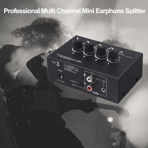Professional Multi Channel Mini Earphone Splitter Amp Balanced TRS Headphones Output Jack TRS Audio Input Stereo AMP for Speaker