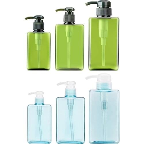 27RC 3pcs Empty Pump Containers for Lotion Liquid Shampoo Conditioner Hand Shower Wash Bottles Square Soap Dispensers