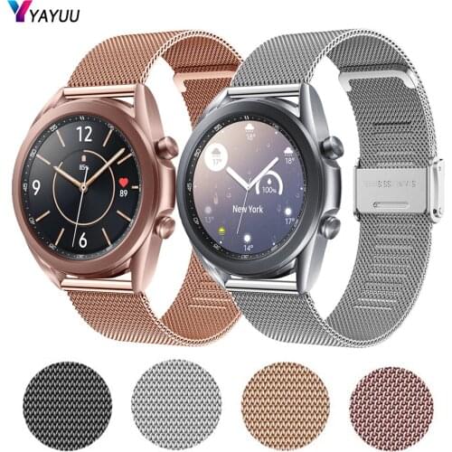 YAYUU 20mm 22mm Bands For Samsung Galaxy Watch 42mm/Gear S2 S3/3 45mm Stainless Steel Mesh Strap For Amazfit GTR 42mm/47mm/2/2e