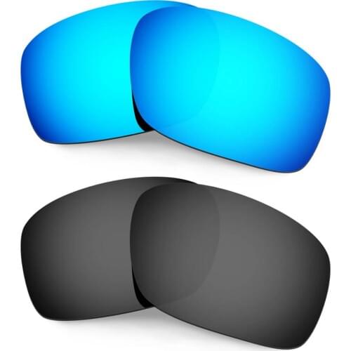 HKUCO For Scalpel Sunglasses Replacement Polarized Lenses 2 Pairs - Blue&Black