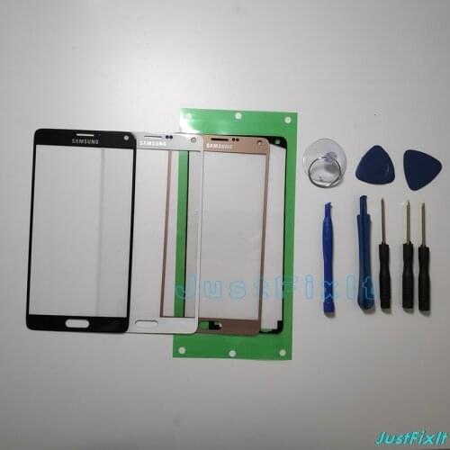 Replacement Outer Glass Lens For Samsung Galaxy Note 4 N910 N910C N910F N910A LCD Touch Screen Front Glass Outer Panel Adhesive
