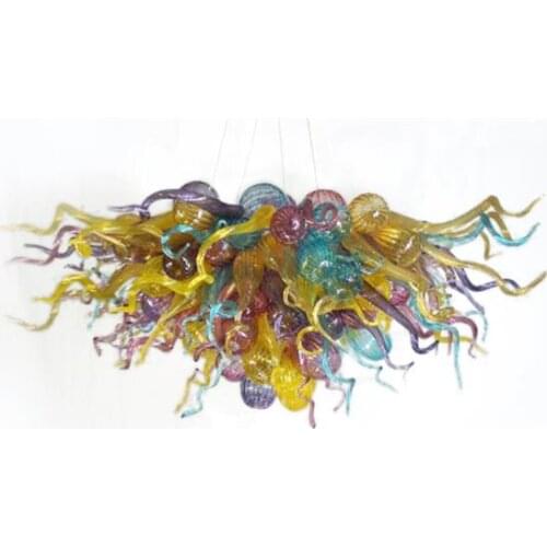 Modern Latest Design AC 110/120/220/240V LED Light Source Colorful Hand Blown Murano Glass Ceiling Chandelier