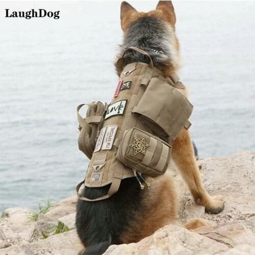 Dog Harness Military Tactical Vest For Large Dogs Training Hunting Molle Outdoor Pet Products Walking Dogs Harness Malinois K9