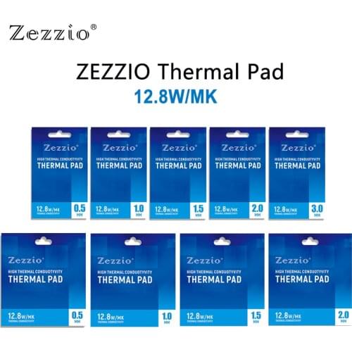 Zezzio Thermal Pad conductivity 12.8W/MK Multi-Size for Computer chip Graphics card Mining CPU GPU Thermal conductive silicone p