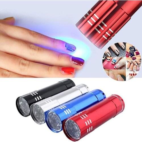 1 pc Nail Dryer Mini LED Flashlight UV Lamp Portable For Nail Gel Fast Dryer Cure 4 Colors Choose Nail Gel Cure Manicure Tool
