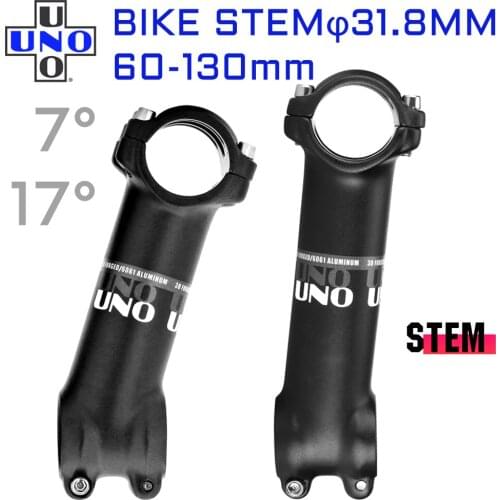 UNO Ultralight Bicycle Stem 17 MTB Road Bike Stem 31.8mm Mountain Bike Handlebar Stem 7 Degree Stem 60-130mm Mtb Stem Riser