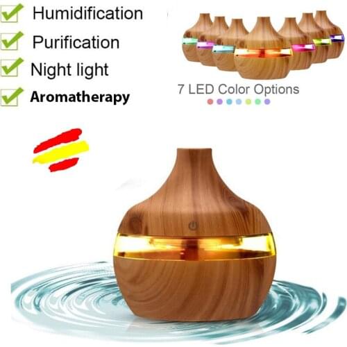 Humidifier aroma diffuser oils air purifier light LED wood air freshener home room aromatherapy Health Water