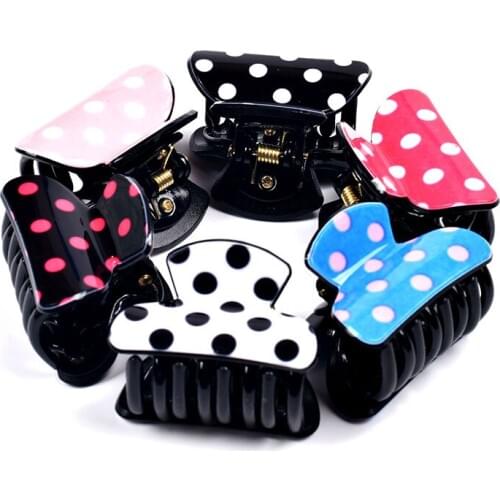 6PCS / Lot 4cm Acrylic Girls Hair Accessories Hair Claw Clip Small Clear Black and White Hair Plate headweare