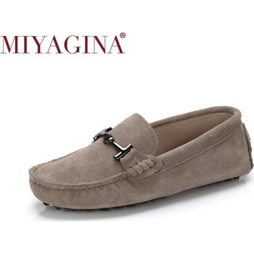 MIYAGINA 100% Genuine Leather Women Shoes 2020 New Women Flats Spring Flat moccasins Woman Casual Shoes 17 Colors Size 34-41