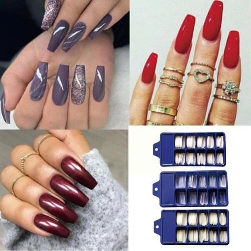 100 Pieces Of Blue Blister Box Full Sticker Ballet Manicure Patch Nail Fake Phototherapy W3Q4