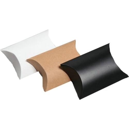 25pcs Gift Box Packaging Box Pillow Shape Candy Box Bag DIY Wedding Party Favor Kraft Paper Boxes Christmas Supplies