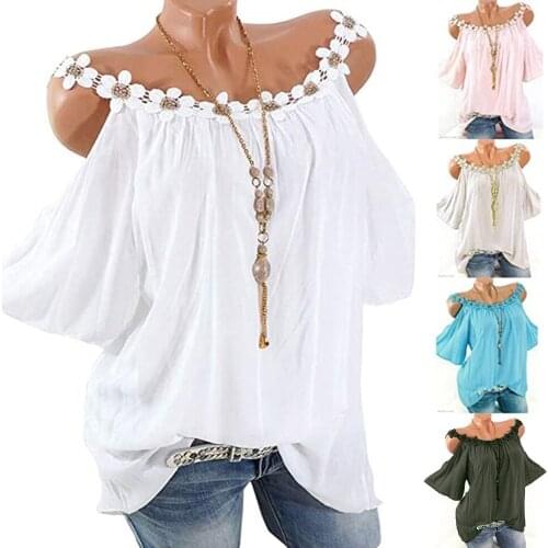 4xl Chiffon Blouses Plus Size Blouse For Women Applique Collar Flower Solid Tops Strapless Shirt Plus Size Blouse Топ Женский