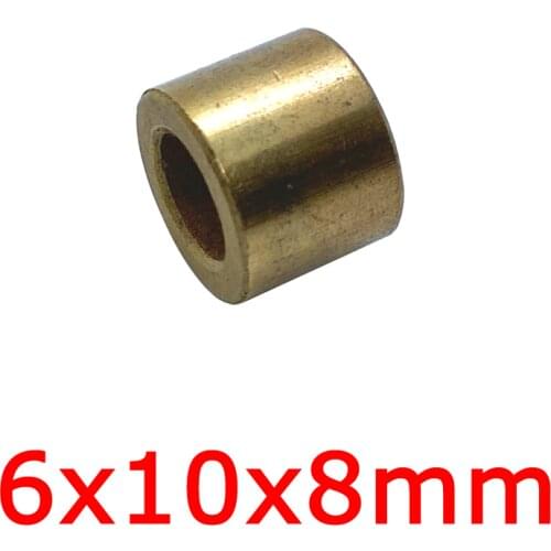 6x10x8mm 5pcs/lot SAE oil sintered PM bronze bearing 6mm spindle brass sleeve bushing 8mm copper alloy lubricating plain bush
