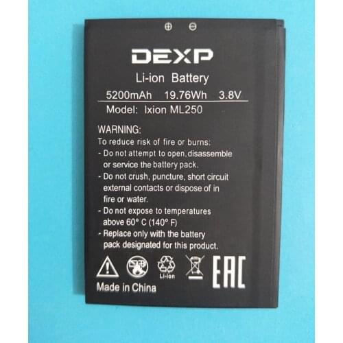 AZK High Quality 5200Mah ML250 battery for DEXP AMPER M Ixion ML250 ML 250 Smartphone Battery