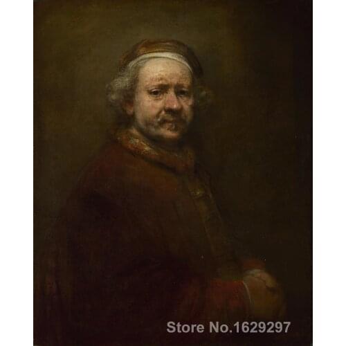 Self portrait at the age of 63 by Rembrandt van Rijn Canvas art Painting High quality Hand painted