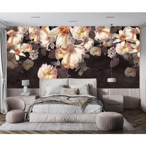 Beibehang Custom silky wallpaper new classic beautiful 3d embossed flowers blue fresh TV background wall papers home decor