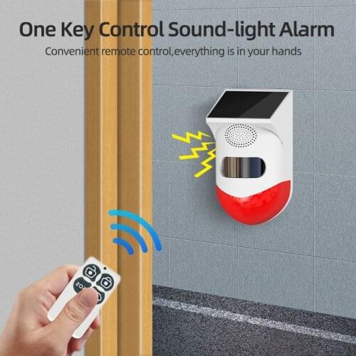 Wireless Solar Strobe Siren 433MHz Waterproof Outdoor Infrared Detector For Home Burglar Wifi Alarm System Yard Outdoor Security