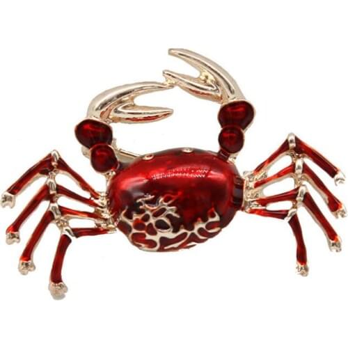 30pcs/lot 3 Colors Available Enamel Crab Brooches for Men and Women Sea Animal Pins Coat Sweater Corsage Fashion Gift