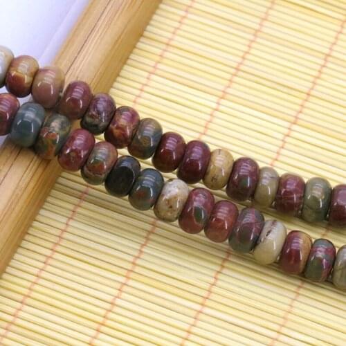 Abacus shaped multicolor picasso loose beads 5x8mm 15inches 2 piece/lot best selling stone beads women jewelry