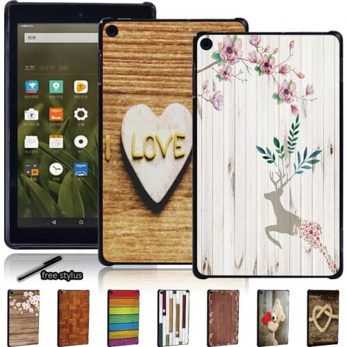 Back Case for Amazon Fire HD 8 (6th/7th/8th Gen)/Fire 7 HD 10 (5th/7th/9th Gen) Anti-fall Wood Pattern Tablet Hard Shell Case