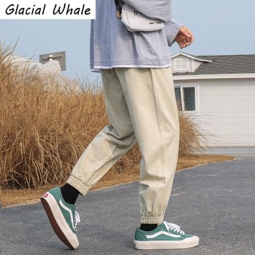 GlacialWhale Mens Sweatpants Men 2021 Summer Casual Pants Baggy Sports Japanese Streetwear Trousers Khaki Harem Pants For Men