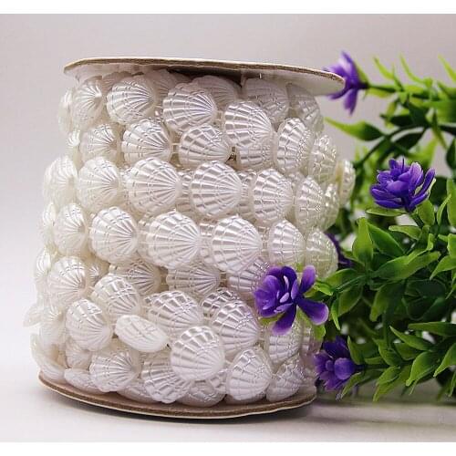 25Yards/Lot Dia white 10mm Round Simulated Pearl Wedding Garland String DIY Jewelry Clothes Material 003005005