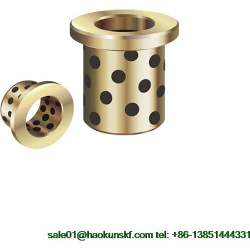 JFB4040 / 4040F (Size:40*50*40/65*5mm) Flanged Solid-Lubricanting Oilless Graphite Brass Bushing|Copper Bearing