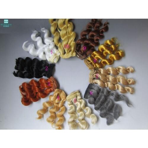 15cm Natural curly hair dolls for 1/3 1/4 BJD doll diy wigs