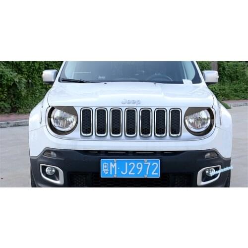 Lapetus Front Head Lights Lamp Decoration Stickers Cover Trim 2 Pcs Fit For Jeep Renegade 2015 2016 2017 2018 / 7 Color ABS