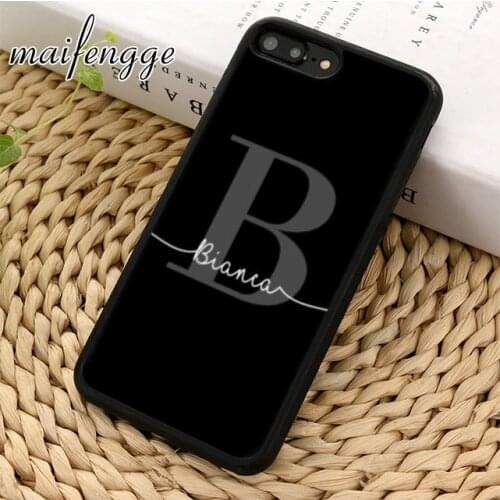 Maifengge PERSONALISED CUSTOM MARBLE INITIAL NAME phone Case For iPhone 11 12 Pro X XR XS MAX 5 6 7 8 Plus samsung s7 s8 s9 s10