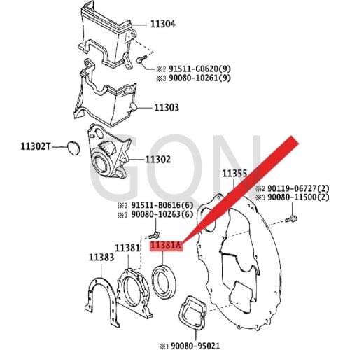 Engine rear oil seal 2004-Toy ota PAS SOP ASS OSE TTE VIO SRU SH crankshaft rear oil seal Engine crankshaft rear oil seal