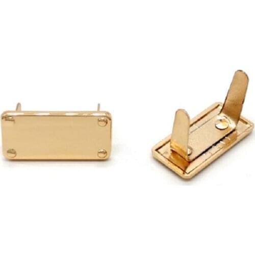 20pcs/100 pcs hardware accessories 25mm square blank trademark metal logo wallet wholesale custom