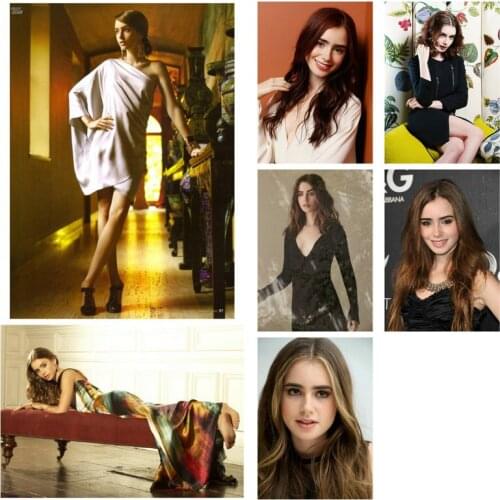 Sticker Actress Beautiful Lily Collins Classical Beauty Attractive Shower Room Lace Britain Surrey Guildfor Paint Home Decor