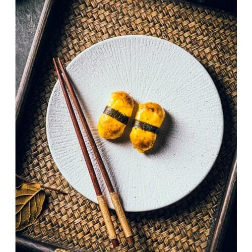 Dinner Set Plates and Dishe Splatos Ceramic Platos Creative Round Striped Steak Plate Home Kitchen Dinner Set Plates and Dishes