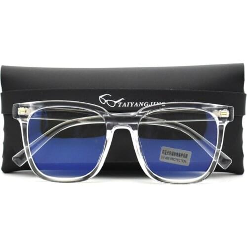 New Unisex Blue Light Blocking Computer Glasses Women Fashion TR90 Frame Vintage Square Eyeglass Anti Blue Ray Eyewear With Case