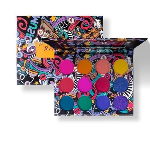 City Graffiti 12 Color Eyeshadow Palette Cosplay Stage Makeup Pearly Matte Easy To Color Jump Color Eye Shadow