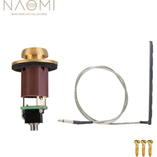 NAOMI Guitar Under-Saddle Pickup Pick-Up Piezo Cable Stick 6.35mm Output 2.5mm Input Endpin Jack Jack For Acoustic Guitar