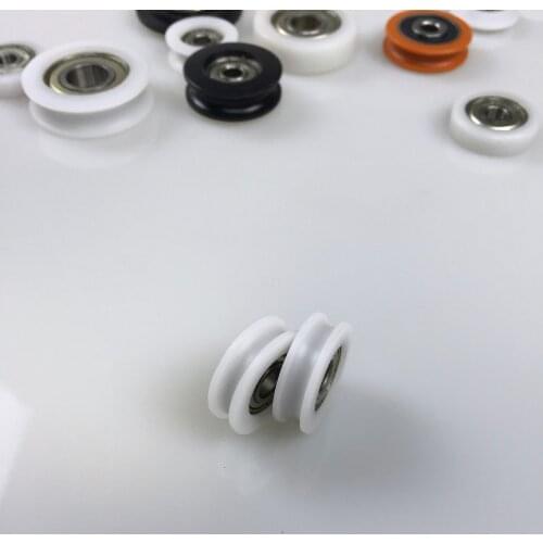 Free Shipping U groove bearing CNC parts 6x22x7mm nylon roller bearings pulley wheels with bearings