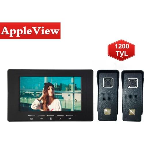 Video Intercom System 7 Inch Color Video Door Phone Wired Video Doorbell for Private Home IP65 Waterproof