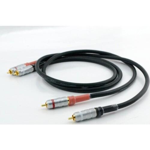 Pair audio interconnect cable with silvr link RCA plug connector