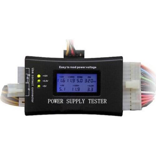 Floppy HDD COROM SATA 4pin(P4) 8pin(Dual-CPU) 6pin(PCI-E) ATX power supply tester computer cabinet power tester