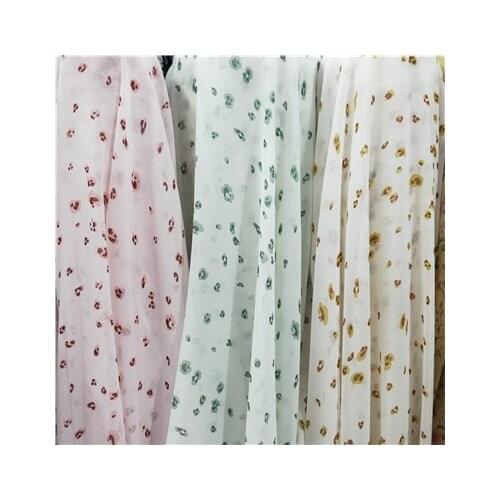 Spot printed Floral Chiffon shirt womens high-end fabric Jumpsuit long skirt headdress fashion clothing fabric clearance