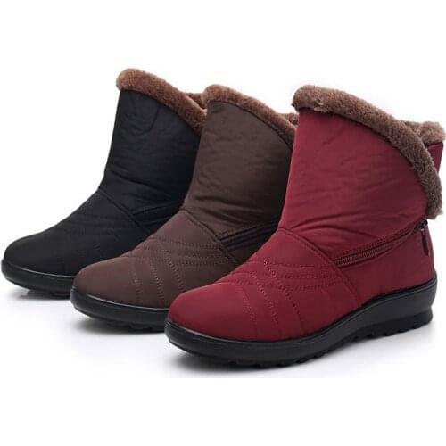 Snow boots 2018 Winter warm waterproof women boots mother shoes casual cotton winter autumn boots femal plus size 35-41