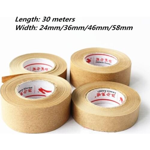 1 Roll 30m Kraft Paper Tape Bundled Adhesive Paper Tapes Sealed Water Activated Carton Painting Sticker For Art painting tape