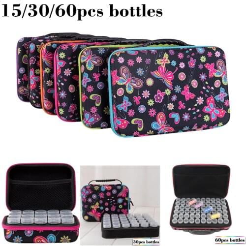 15/30/60 Bottles 5d Diamond Painting Accessories Tools Storage Box Carry Case Diamond Painting Tools Container Bag
