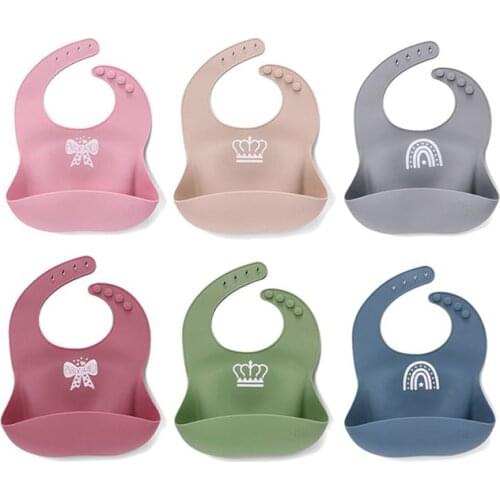 2pcs Silicone Baby Bibs Adjustable Infant Burp Cloths Waterproof Saliva Towel Kid Aprons Scarf Babador Baby Stuff Tableware Bibs