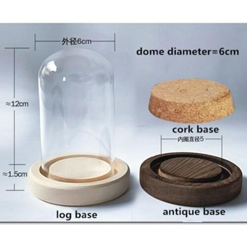 4sets/pack 6*12cm Small Size Glass Dome Vase Home Decoration Wedding Prop Cover Friend Gift
