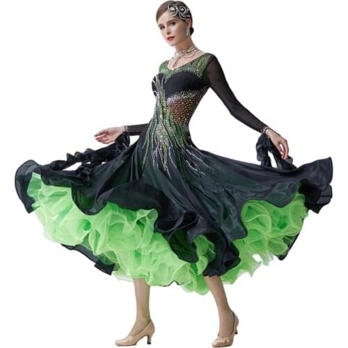 B-19176 High-end Ballroom Dance Competition Dress Custom High Quality Women Waltz Dress Rumba Dance Costumes Ball Gown For Girls
