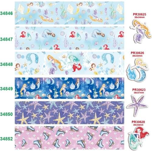 Free shipping 50 yard per size princess ribbon printed grosgrain ribbon 34846